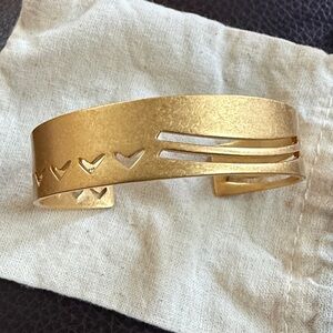 Madewell Gold Heart Cutout Cuff Bracelet